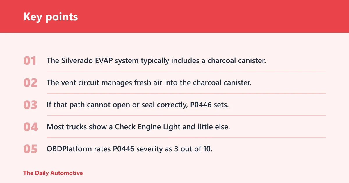Key points: What P0446 means on a Silverado