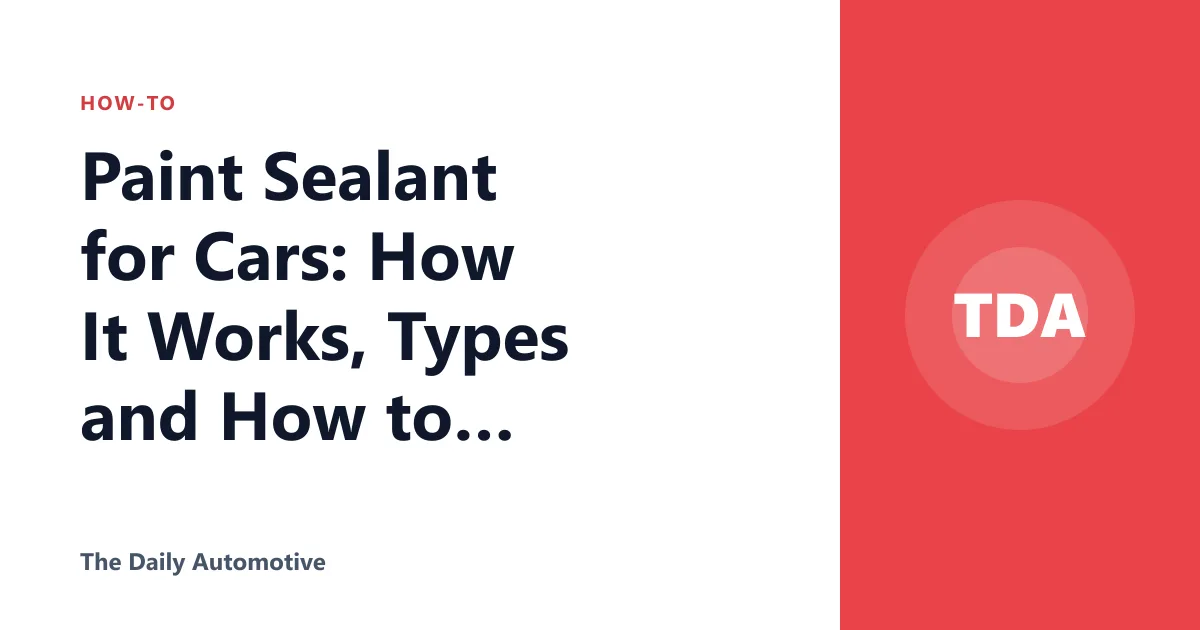 Paint Sealant for Cars: How It Works, Types and How to Apply It
