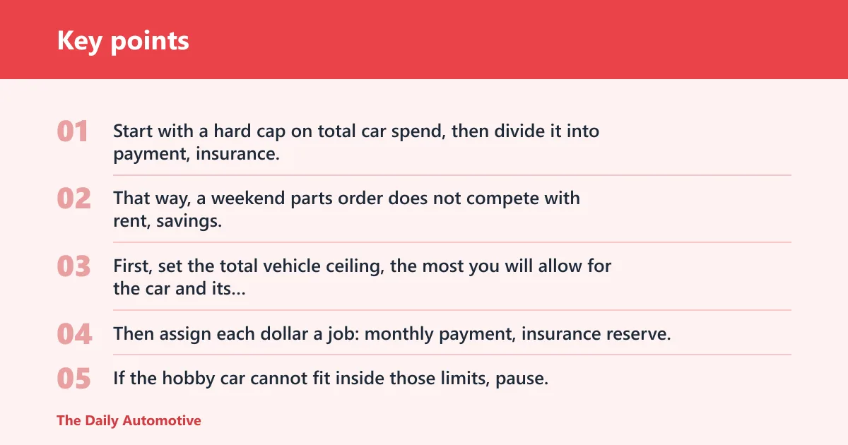 Key points: How should car enthusiasts budget without killing the hobby?