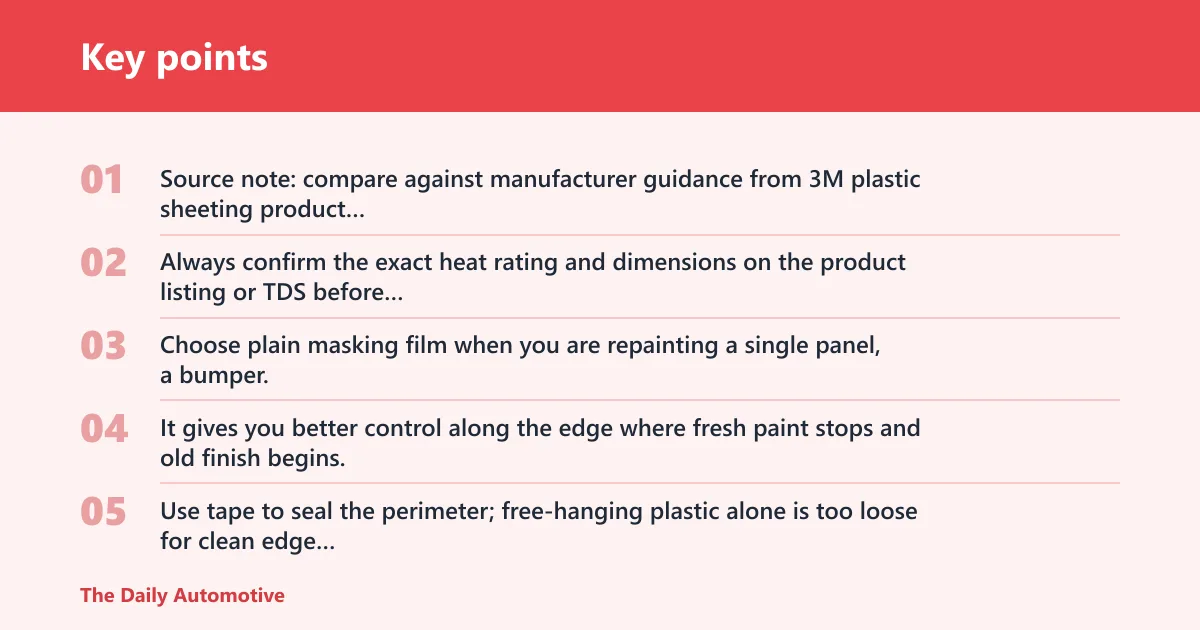 Key points: Which type should you buy: plain film, pre-taped film, disposable cover, or generic sheeting?