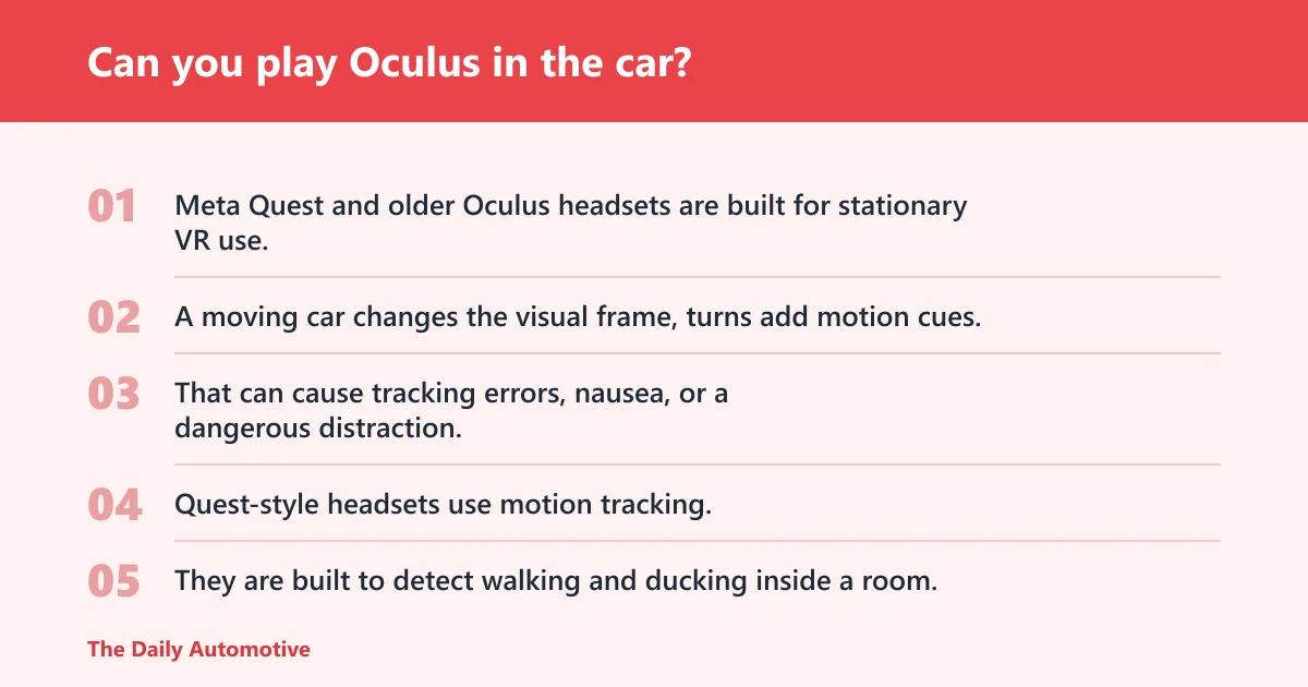 Steps: Can you play Oculus in the car?