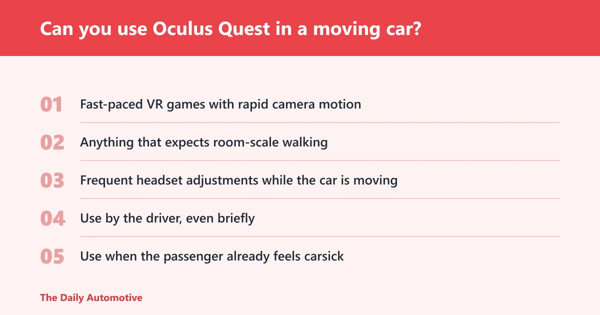 Steps: Can you use Oculus Quest in a moving car?