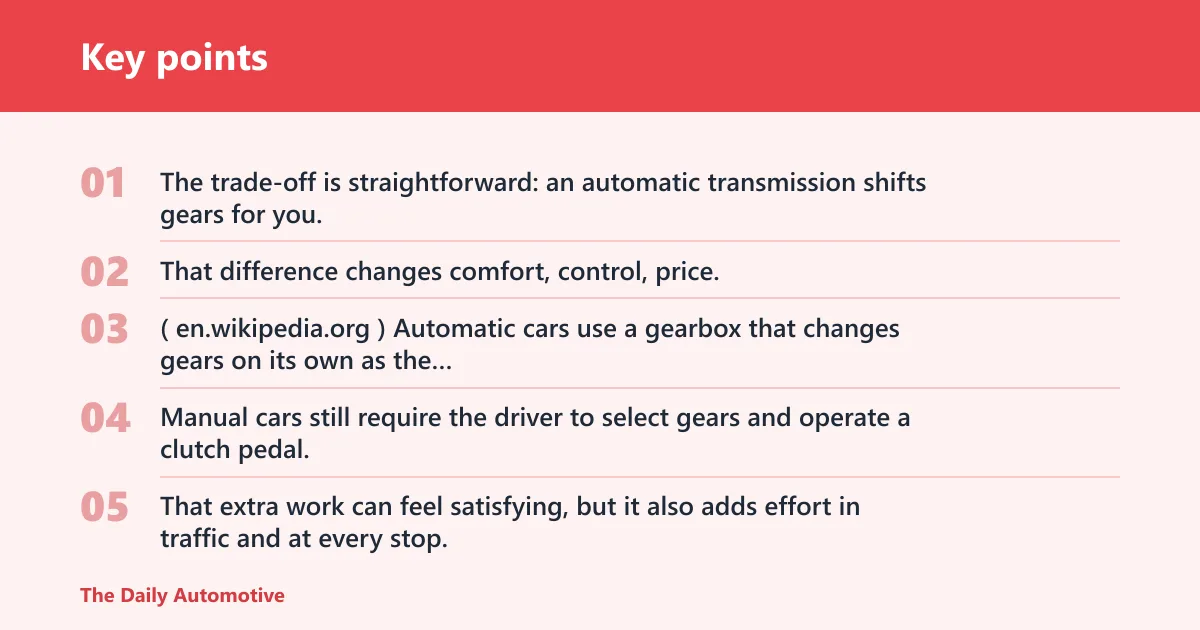 Key points: Automatic cars vs manual cars: the real trade-off