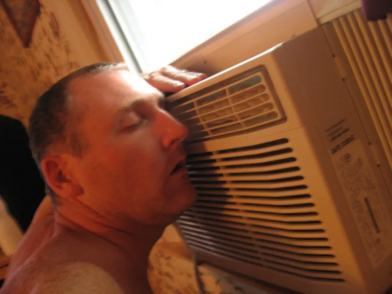 Car owner checks an R-1234yf recharge kit beside an open hood in natural daylight.