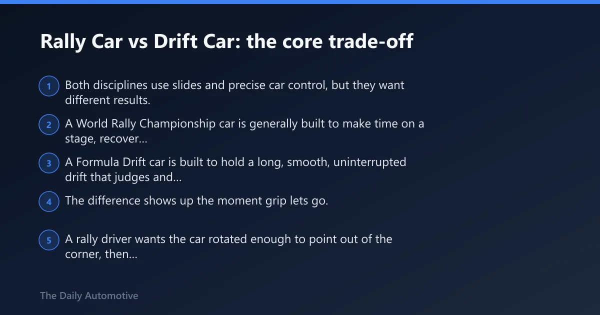 Steps: Rally Car vs Drift Car: the core trade-off