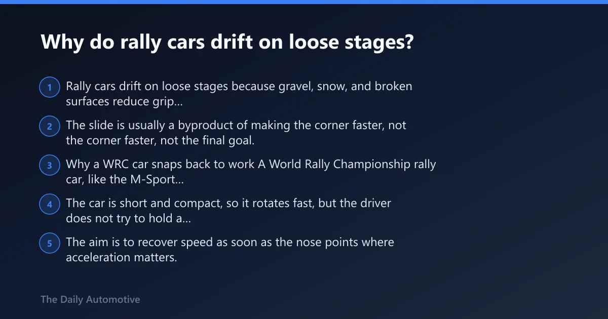 Steps: Why do rally cars drift on loose stages?