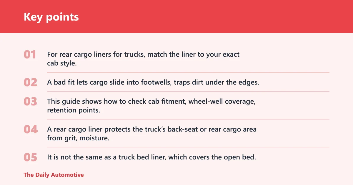 Key points: What a rear cargo liner does