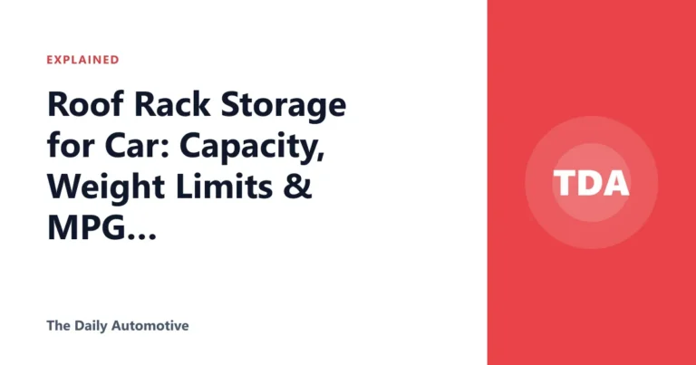 Roof Rack Storage for Car: Capacity, Weight Limits & MPG Impact