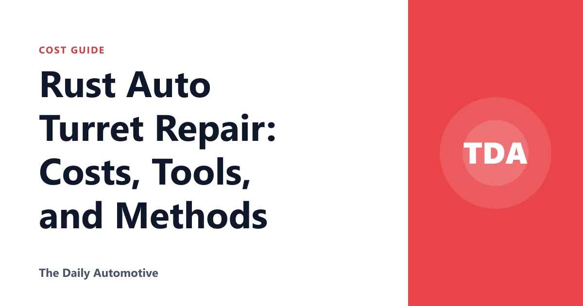 Rust Auto Turret Repair: Costs, Tools, and Methods