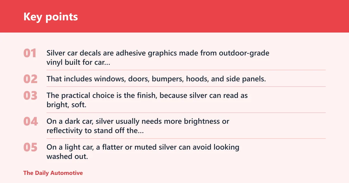 Key points: Silver decal basics
