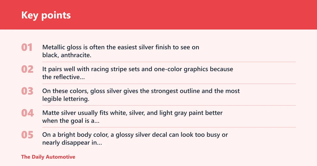 Key points: Which silver finish should you choose?