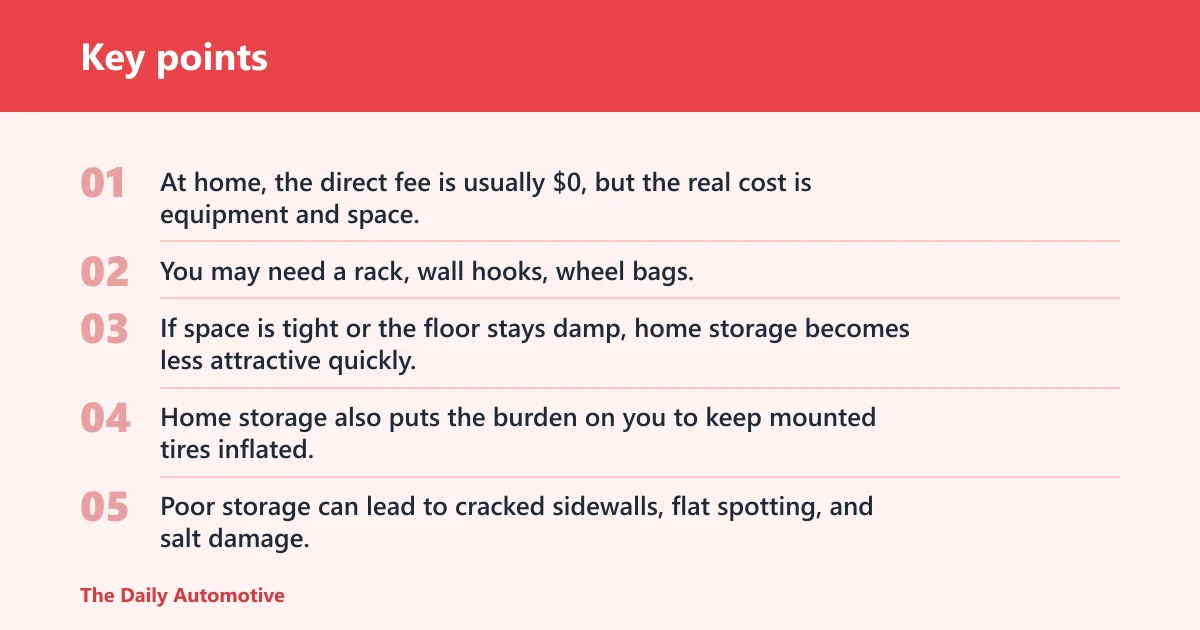 Key points: Is home storage cheaper than shop storage?