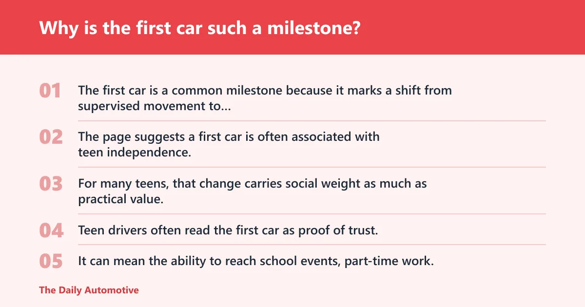 Steps: Why is the first car such a milestone?