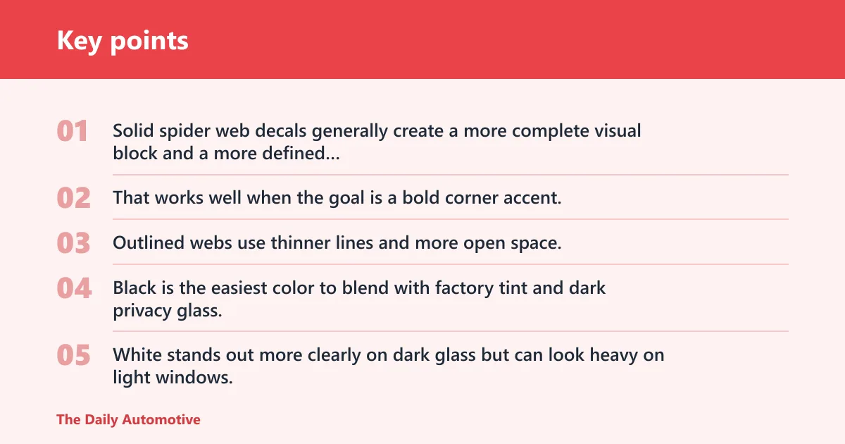 Key points: Which spider web style fits your glass?