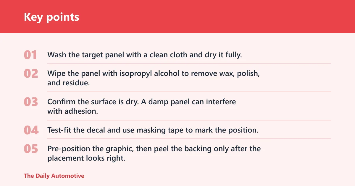 Key points: How do you apply a car decal cleanly?