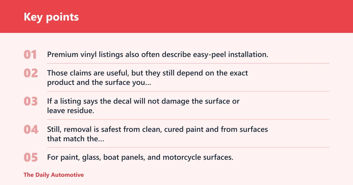 Key points: Outdoor vinyl and surface compatibility