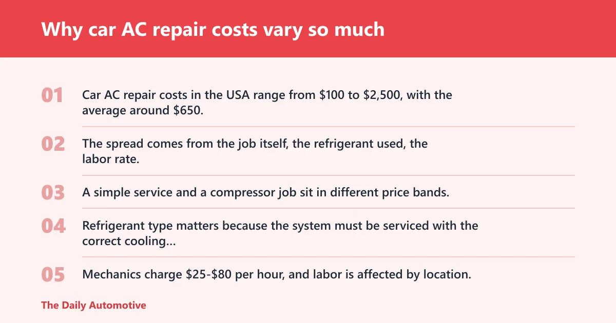 Steps: Why car AC repair costs vary so much