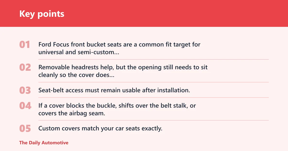 Key points: Which cover fits the Focus front seats best?