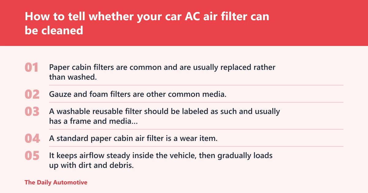 Steps: How to tell whether your car AC air filter can be cleaned