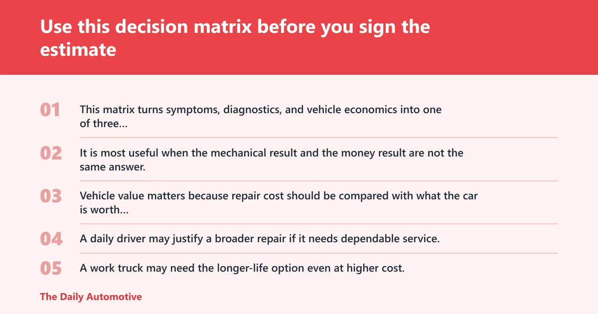 Steps: Use this decision matrix before you sign the estimate