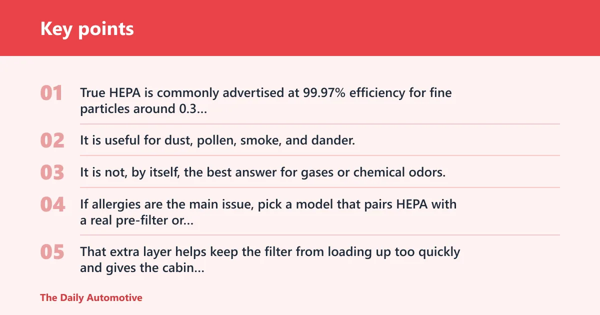 Key points: Is a HEPA car air purifier worth it for allergies?