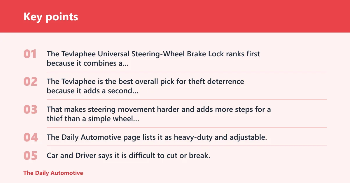Key points: Best steering lock picks