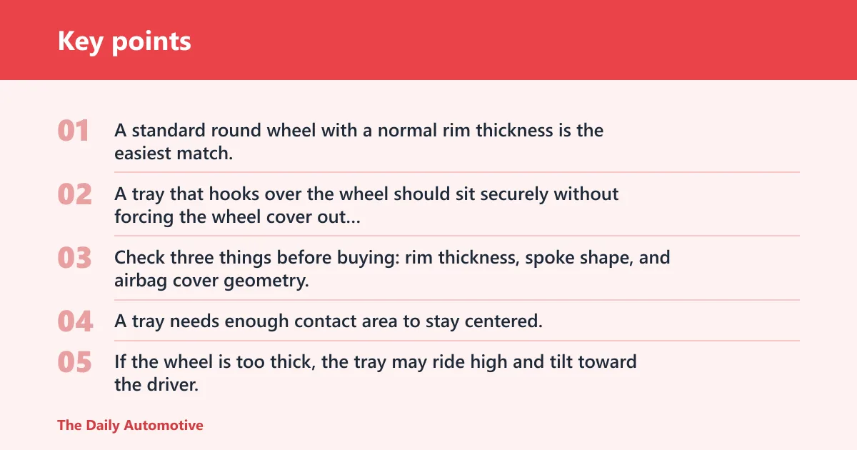 Key points: Which steering wheel tray fits your car?