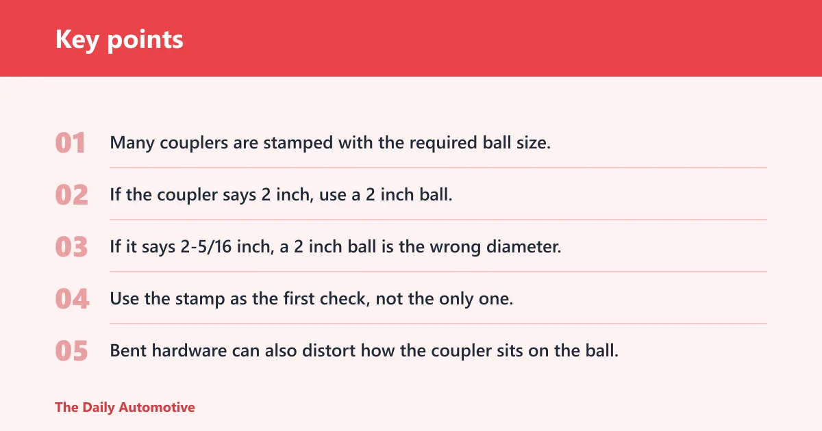 Key points: How do you match a trailer ball to the coupler?