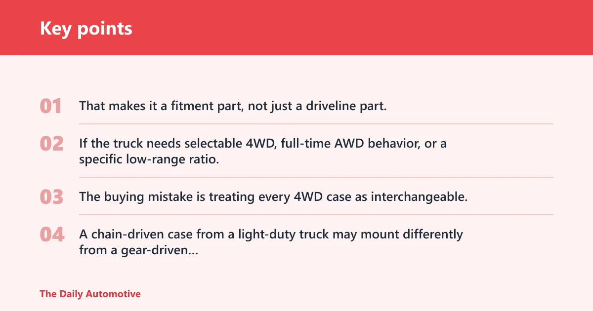 Key points: What does a transfer case do?
