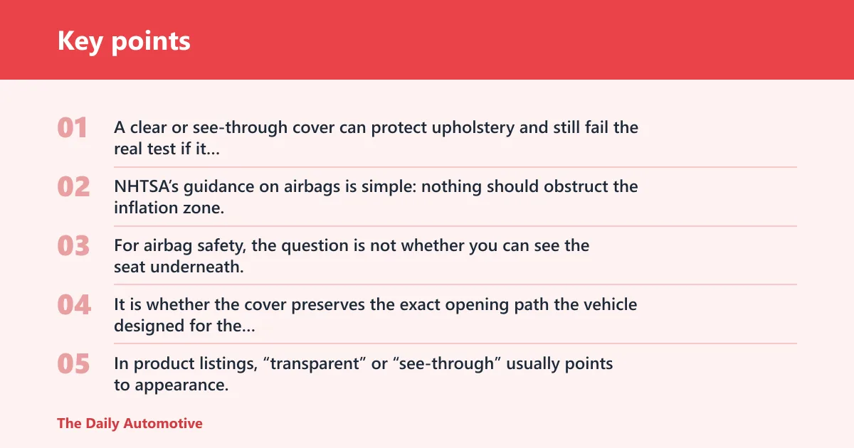Key points: Do transparent seat covers work?