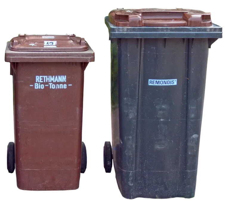 Car interior showing three trash bin placement options in different spots for size comparison