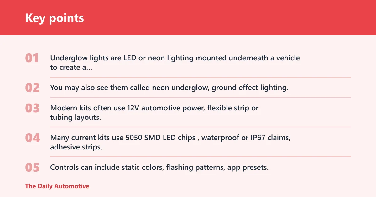Key points: What underglow lights are