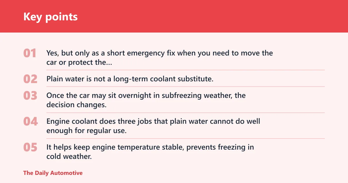 Key points: Can you use plain water in winter?