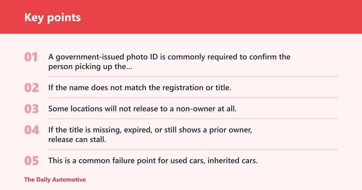 Key points: What do you need to release the car?