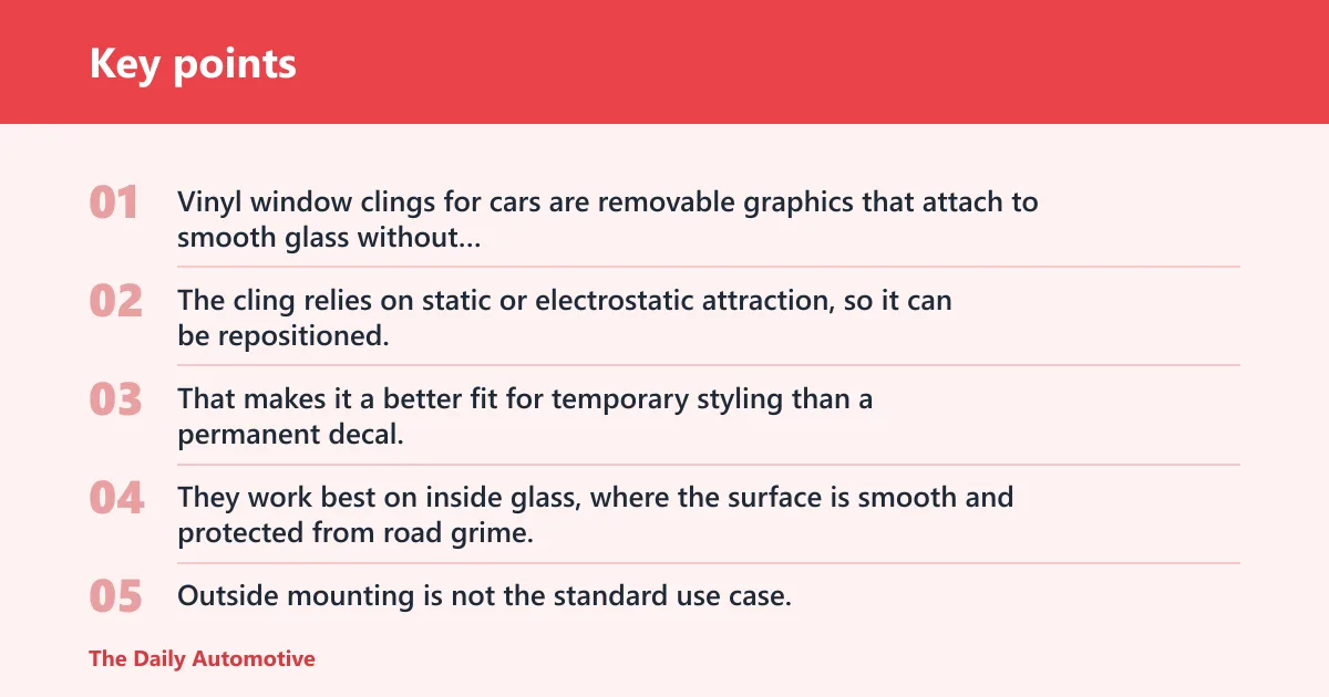 Key points: What are vinyl window clings for cars?