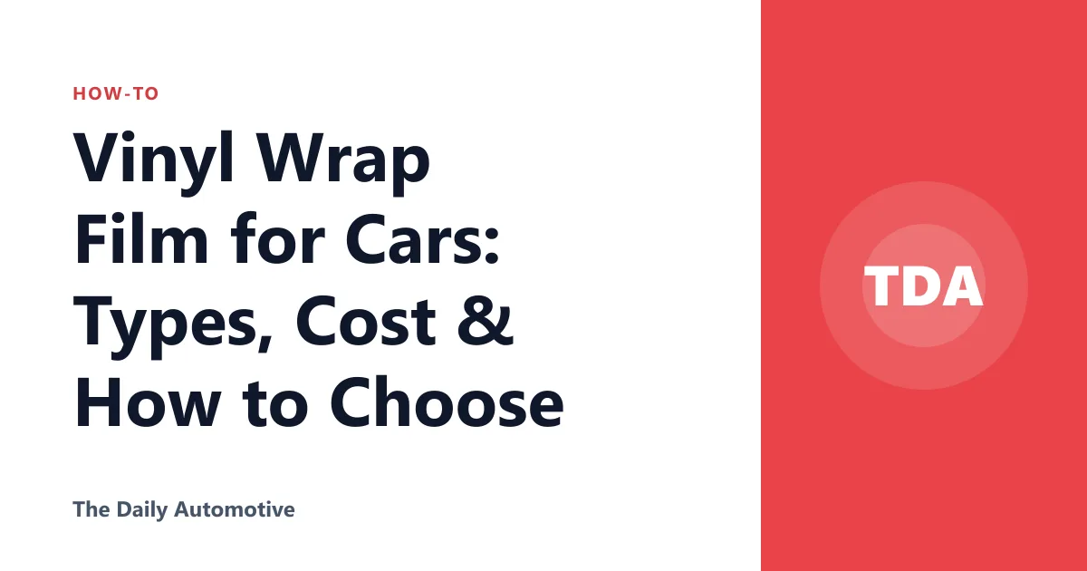 Vinyl Wrap Film for Cars: Types, Cost & How to Choose