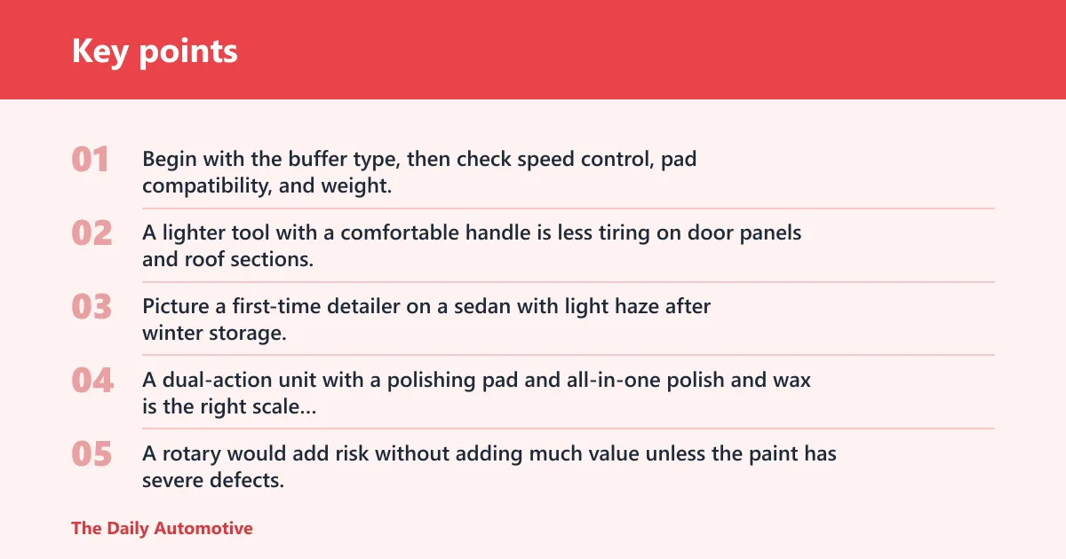 Key points: What is the best wax buffer for cars for beginners?