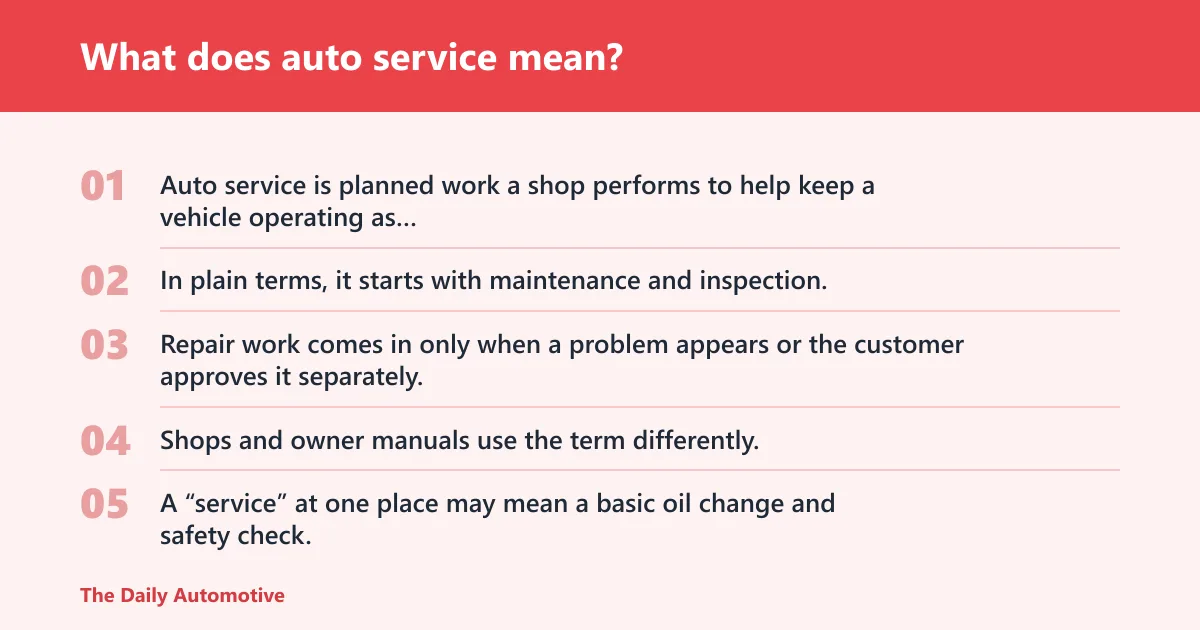 Steps: What does auto service mean?