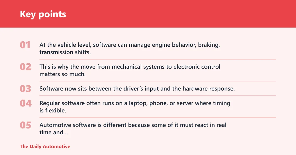 Key points: What is automotive software?