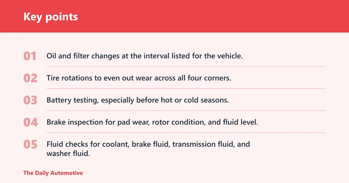 Key points: What preventive maintenance does