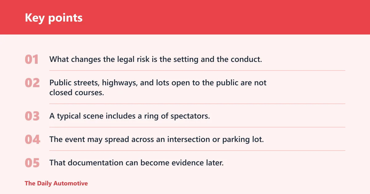 Key points: What is a car sideshow?
