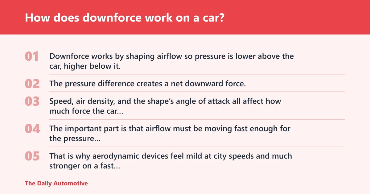 Steps: How does downforce work on a car?