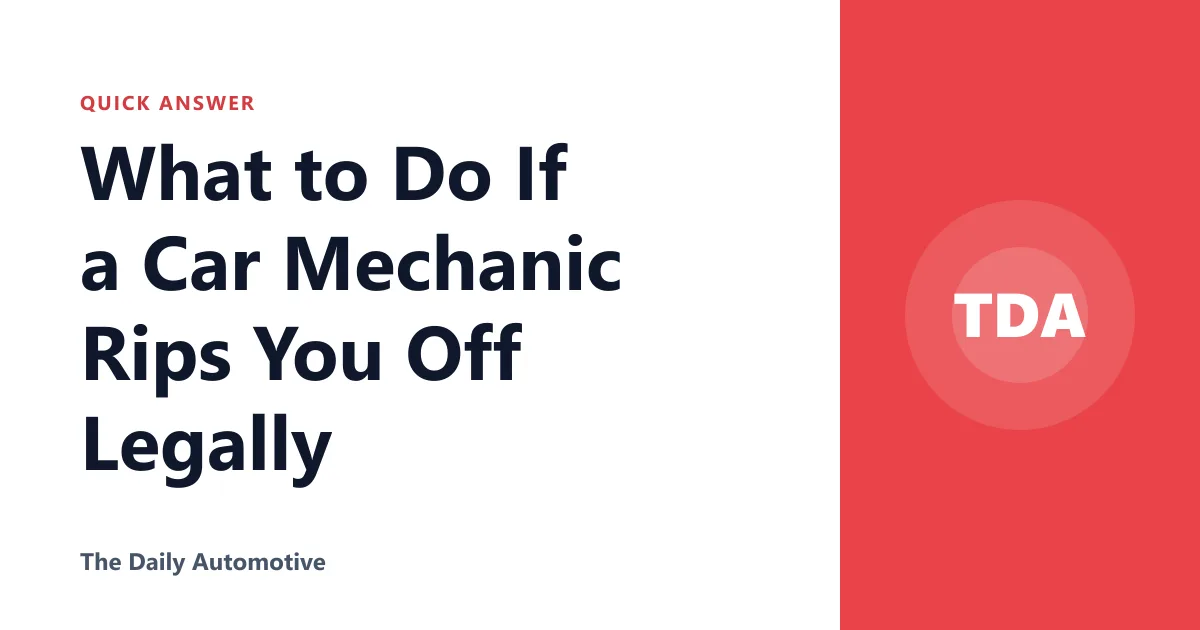 What to Do If a Car Mechanic Rips You Off Legally