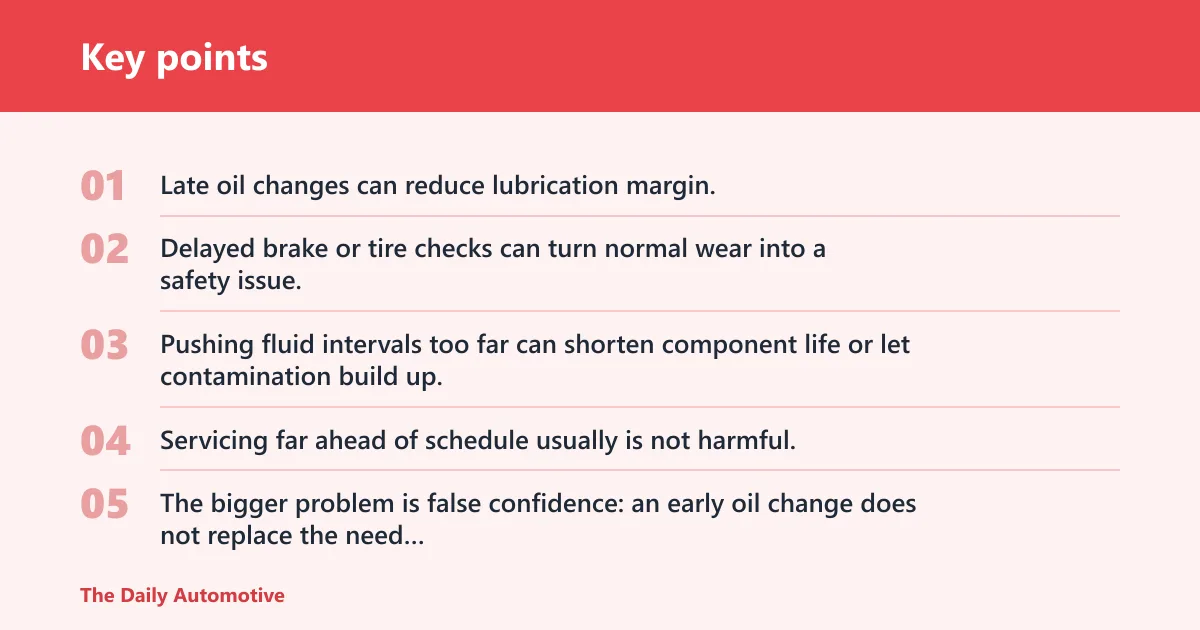 Key points: What happens if you service too late, too early, or with the wrong spec?