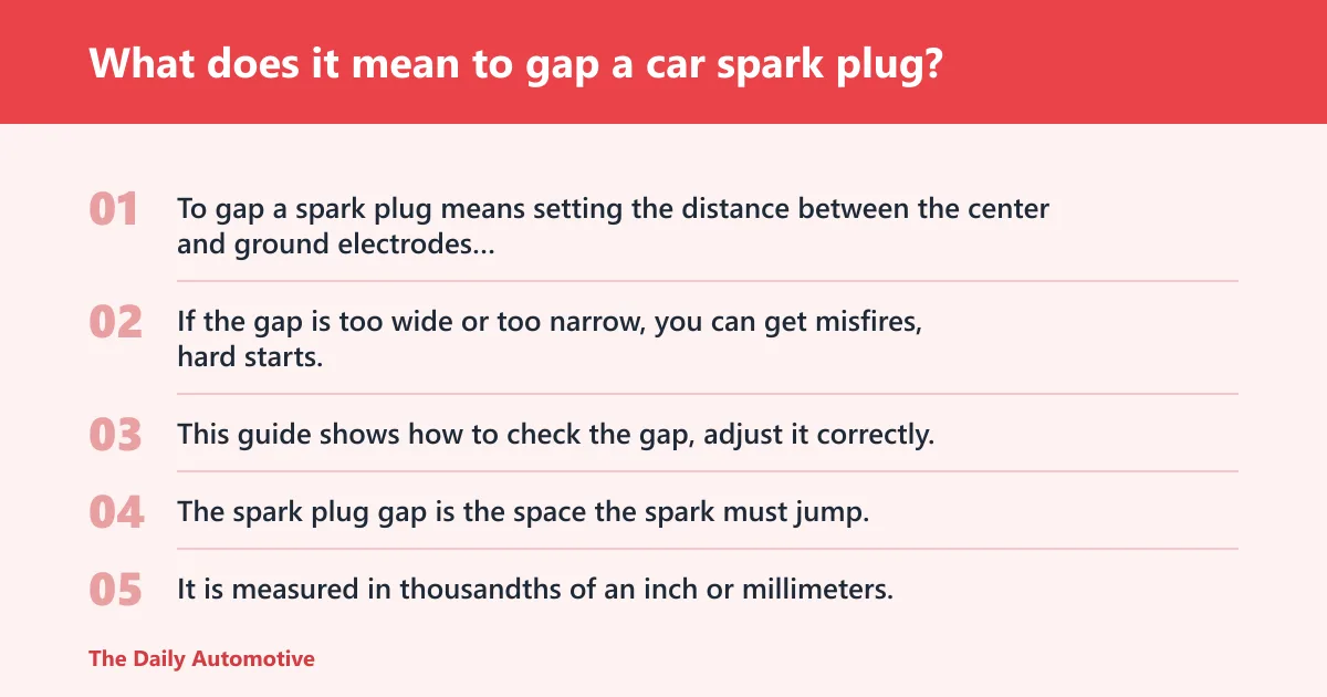 Steps: What does it mean to gap a car spark plug?