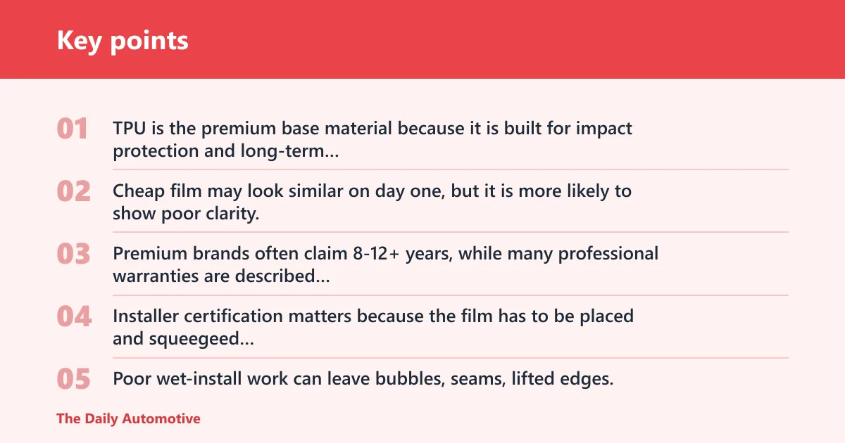 Key points: What affects PPF life and warranty?