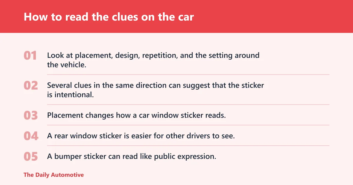 Steps: How to read the clues on the car