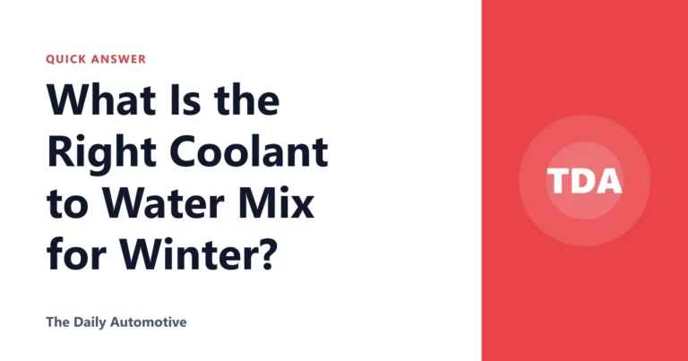 What Is the Right Coolant to Water Mix for Winter?