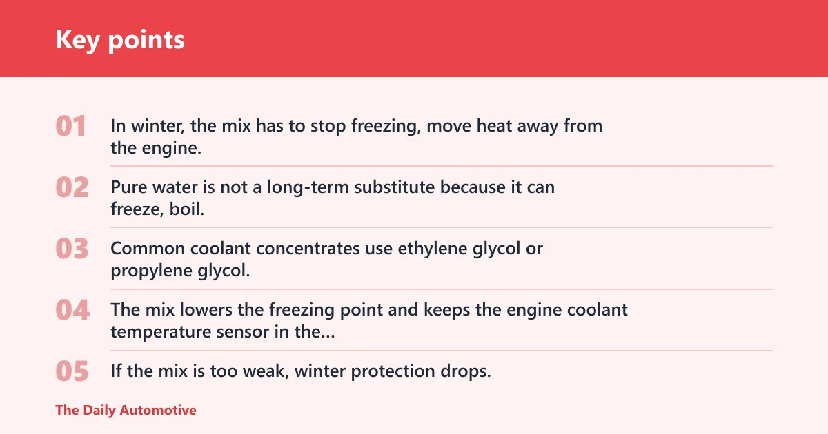 Key points: Why the coolant mix matters in winter