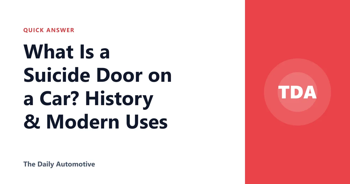 What Is a Suicide Door on a Car? History & Modern Uses